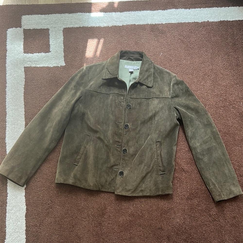 Jcrew Khaki Brown Suede Jacket size M